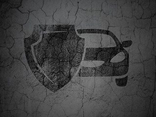 Image showing Insurance concept: Car And Shield on grunge wall background