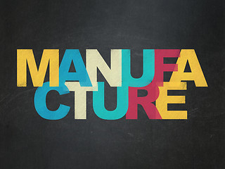 Image showing Manufacuring concept: Manufacture on School Board background