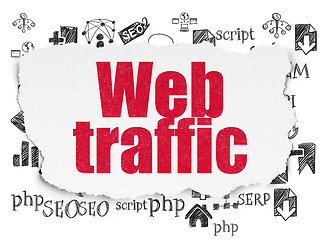 Image showing Web design concept: Web Traffic on Torn Paper background