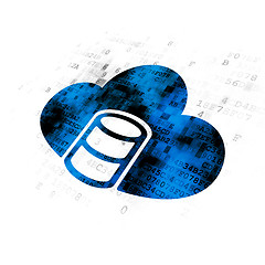 Image showing Cloud networking concept: Database With Cloud on Digital background