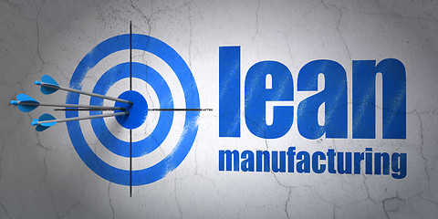 Image showing Industry concept: target and Lean Manufacturing on wall background