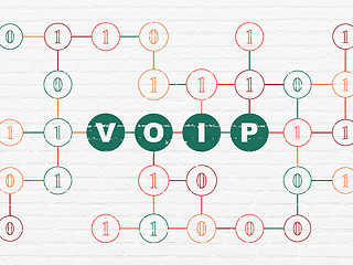 Image showing Web development concept: VOIP on wall background