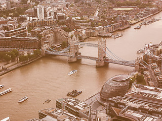 Image showing Retro looking Aerial view of London