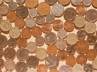 Image showing  Pound coins vintage