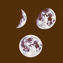 Image showing Retro looking Moon phases