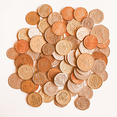 Image showing  Pound coins vintage