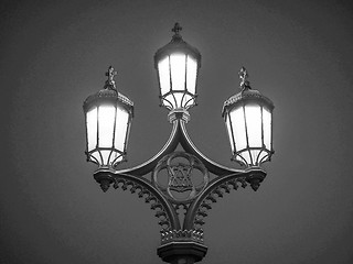 Image showing Black and white Street lamp