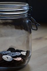 Image showing Coins in a jar