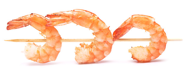 Image showing grilled shrimps on stick