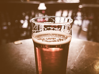 Image showing Retro looking Pint of beer