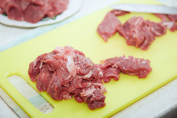 Image showing Raw meat sliced