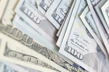 Image showing One hundred US dollars banknotes