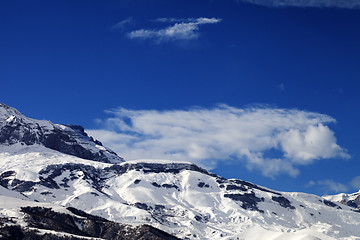 Image showing Snowy rocks at nice sun day