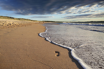 Image showing Footsteps in the sand