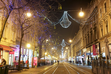 Image showing Christmas decorations in Jurisiceva street