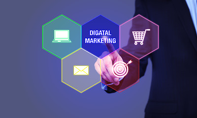 Image showing Interactive digital marketing channels illustration