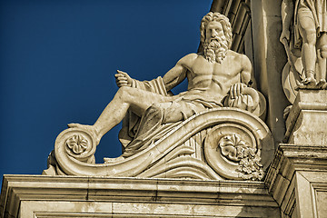Image showing Detail of the Rua Augusta Arch, a stone triumphal arch-like in L