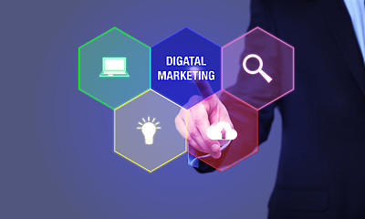 Image showing Interactive digital marketing channels illustration