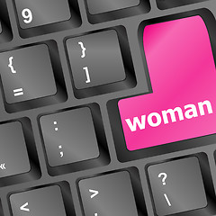 Image showing woman word on keyboard button vector illustration