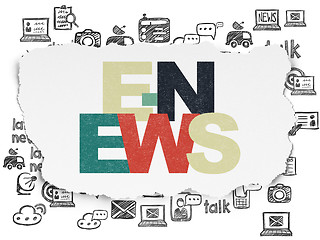 Image showing News concept: E-news on Torn Paper background