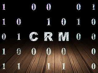 Image showing Business concept: CRM in grunge dark room