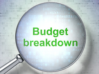 Image showing Business concept: Budget Breakdown with optical glass