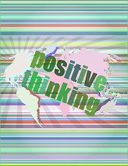 Image showing positive thinking on screen - motivation business concept vector illustration