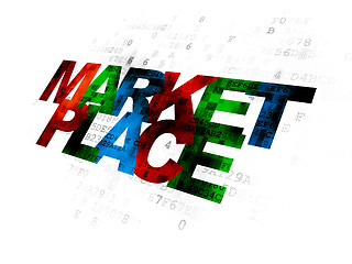 Image showing Advertising concept: Marketplace on Digital background