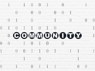 Image showing Social media concept: Community on wall background