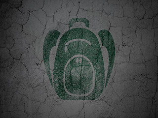 Image showing Learning concept: Backpack on grunge wall background