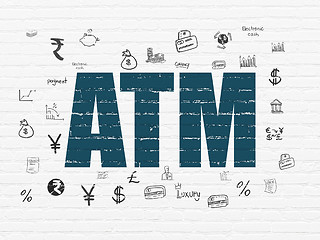 Image showing Currency concept: ATM on wall background