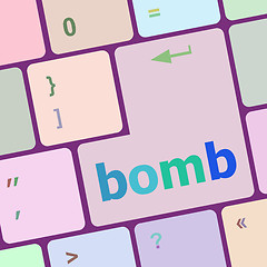 Image showing bomb button on computer pc keyboard key vector illustration