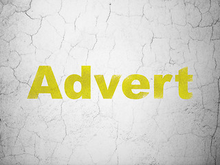 Image showing Advertising concept: Advert on wall background