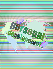 Image showing word personal development on digital screen 3d vector illustration