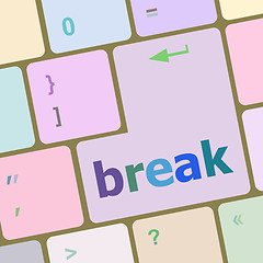 Image showing Button with Break on Computer Keyboard. Business Concept vector illustration