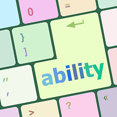 Image showing Modern Computer Keyboard key with ability text on it vector illustration