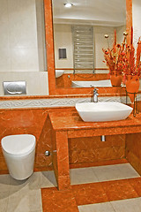 Image showing Terracotta bathroom