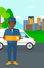 Image showing Man delivering box.