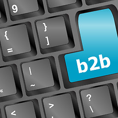 Image showing word b2b on digital keyboard vector illustration