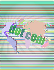 Image showing words dot com on digital screen, information technology concept vector illustration