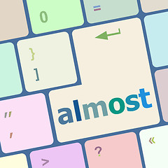 Image showing almost words concept with key on keyboard vector illustration
