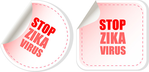 Image showing zika virus text  web icon button isolated on white. vector illustration