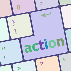 Image showing Social media network concept: action on computer keyboard key vector illustration