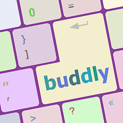 Image showing Computer keyboard with buddly key. business concept vector illustration