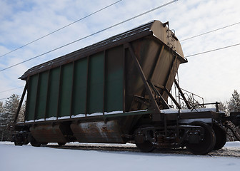 Image showing The last car of a freight train