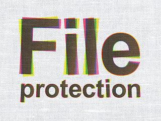 Image showing Protection concept: File Protection on fabric texture background