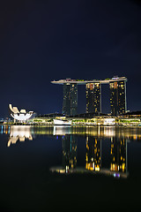 Image showing Overview of Singapore with Marina Bay Sands