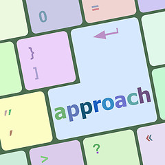 Image showing Computer keyboard keys with approach word on it vector illustration