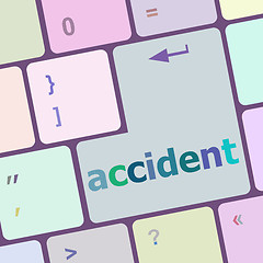 Image showing accident on computer keyboard key enter button vector illustration