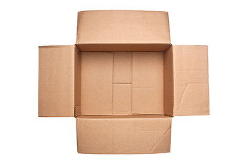 Image showing Opened corrugated cardboard box